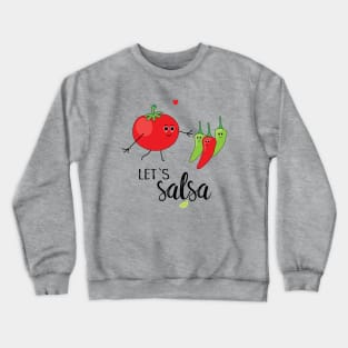 Let's Salsa Cute Cartoon Tomato and Chillies Crewneck Sweatshirt